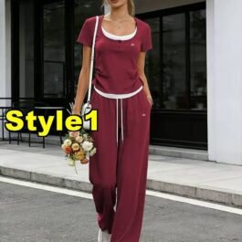 Alo Yoga - Ensemble T-shirt et Pantalon assortis en 4 couleurs