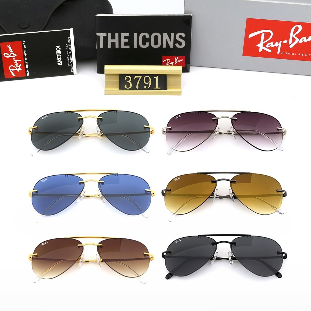 Ray-Ban - Lunettes de soleil Aviator Teardrop sans monture en 6 couleurs