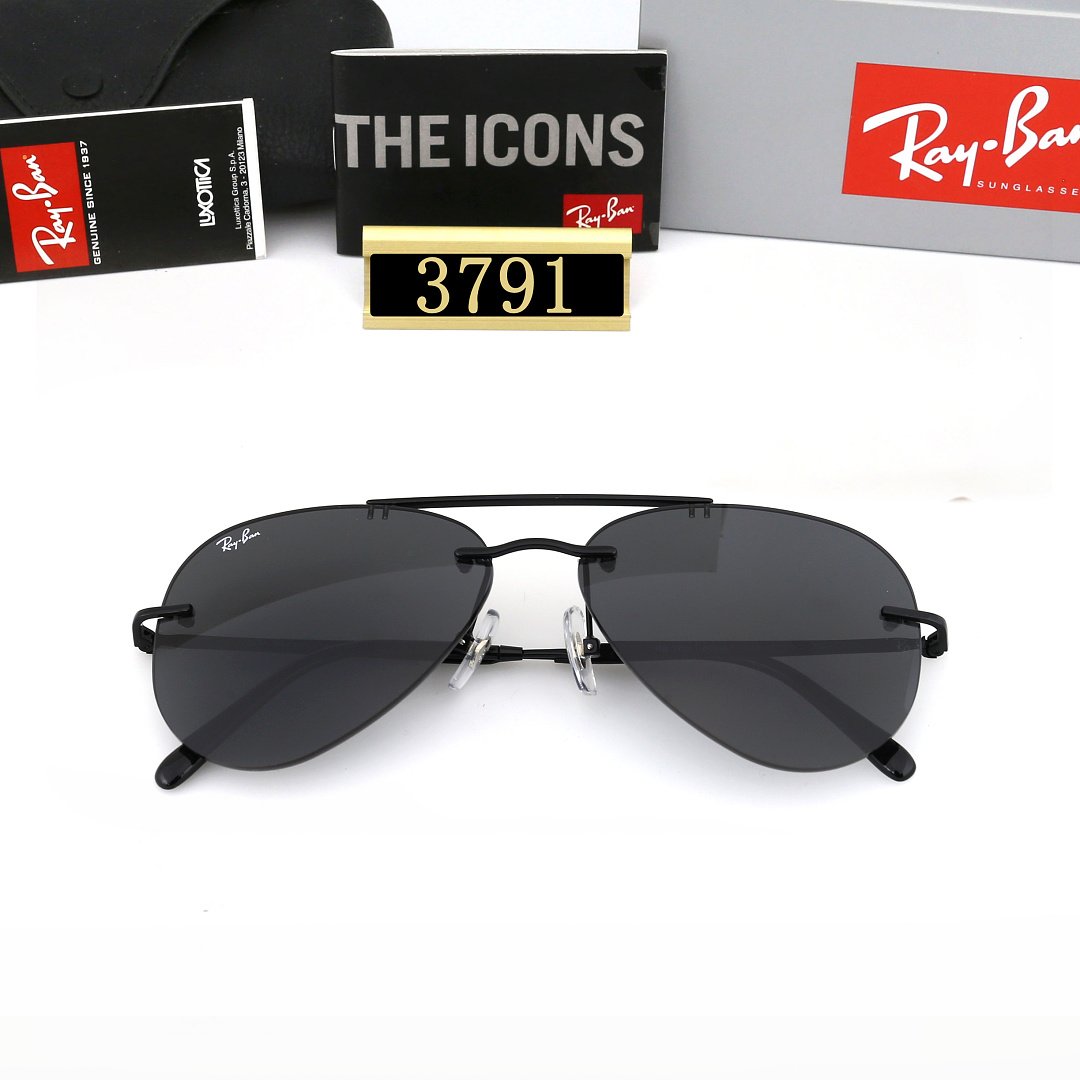Ray-Ban - Lunettes de soleil Aviator Teardrop sans monture en 6 couleurs – Image 10