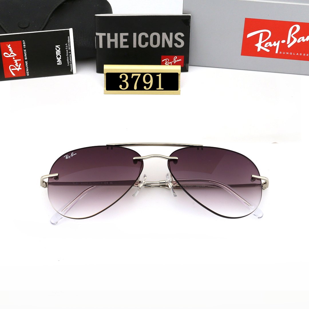Ray-Ban - Lunettes de soleil Aviator Teardrop sans monture en 6 couleurs – Image 11