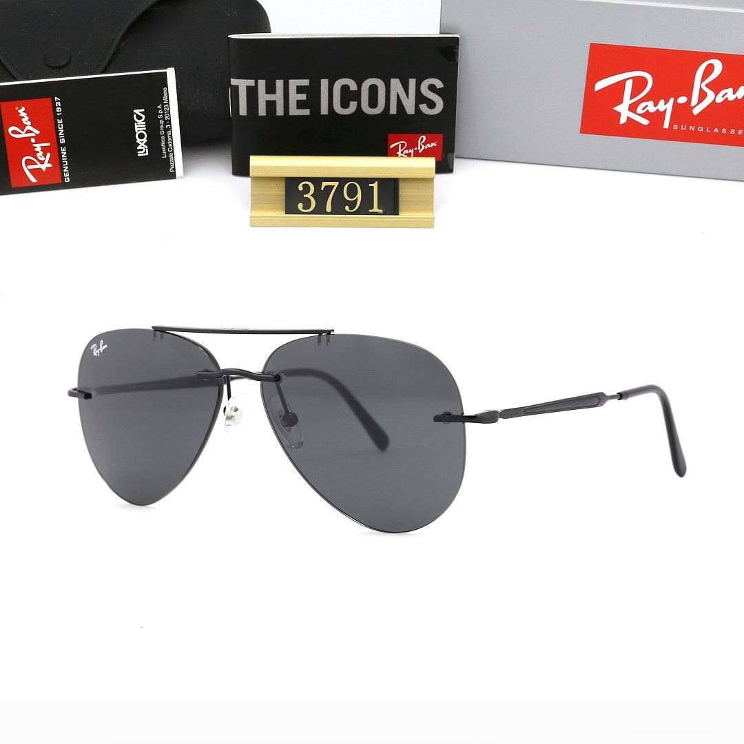 Ray-Ban - Lunettes de soleil Aviator Teardrop sans monture en 6 couleurs – Image 14
