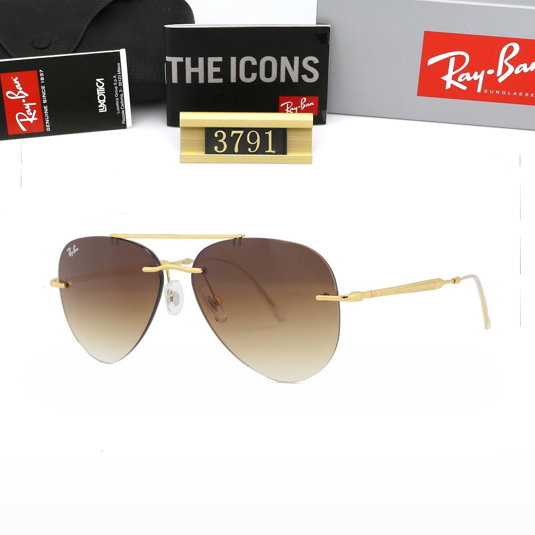 Ray-Ban - Lunettes de soleil Aviator Teardrop sans monture en 6 couleurs – Image 15