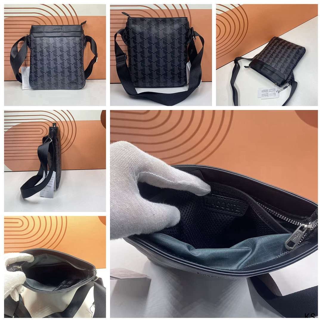 Lacoste - Monogram Print Große Vertikale Flache Crossbody Bag in 5 Farben – Bild 6