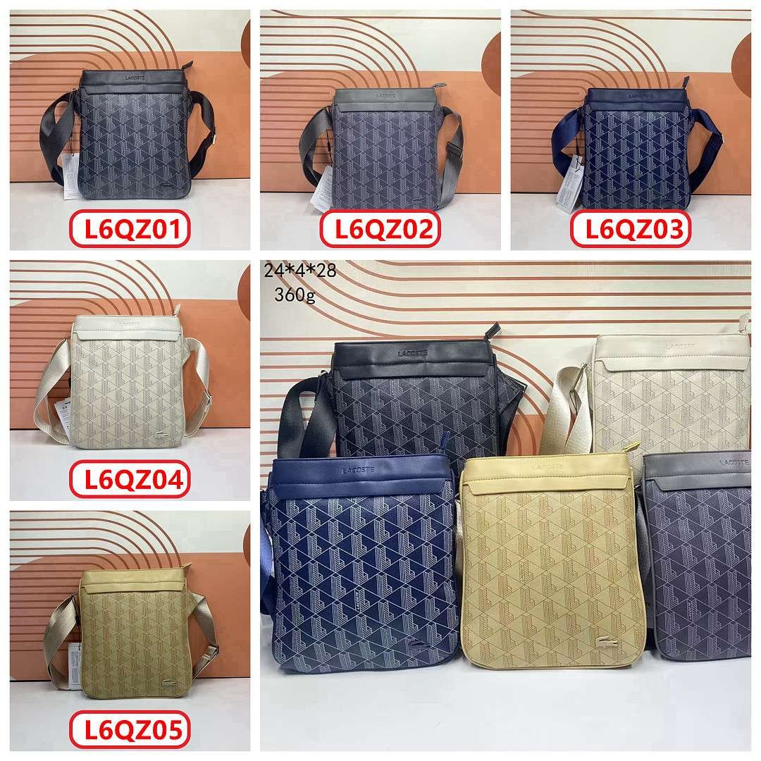 Lacoste - Monogram Print Große Vertikale Flache Crossbody Bag in 5 Farben – Bild 7