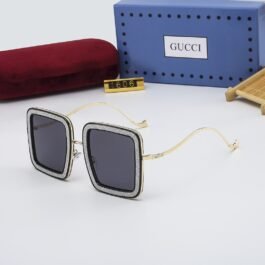 Gucci - Okrągłe okulary przeciwsłoneczne z grubymi oprawkami i brokatem, dostępne w 7 kolorach