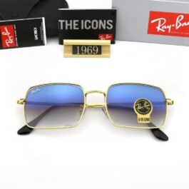 Ray-Ban - Okulary przeciwsłoneczne metalowe o kwadratowym kształcie w 7 kolorach
