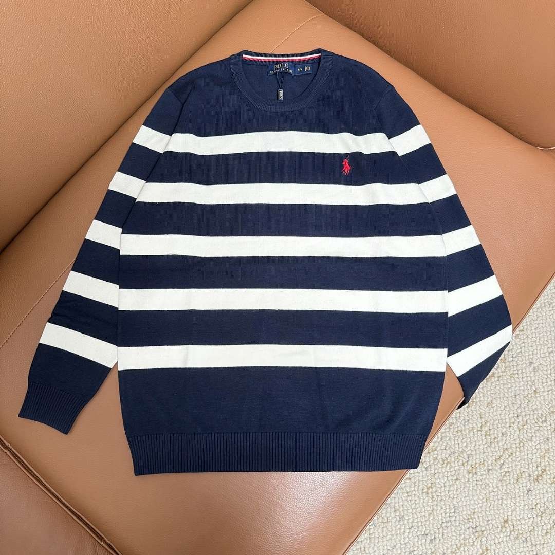Polo Ralph Lauren - Suéter de Gola Careca Listrado em 3 Cores - Imagem 7