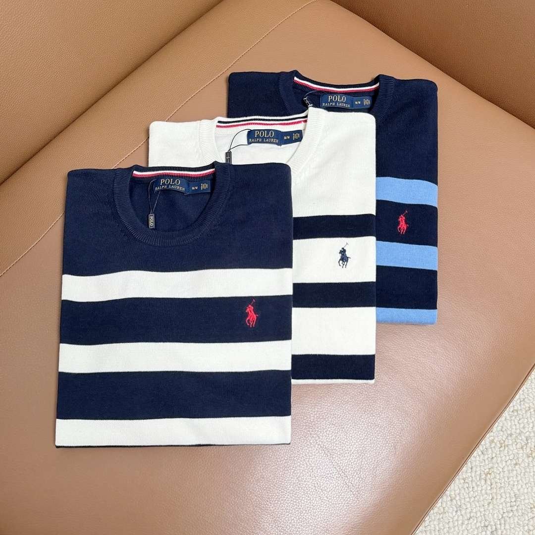 Polo Ralph Lauren - Suéter de Gola Careca Listrado em 3 Cores - Imagem 15