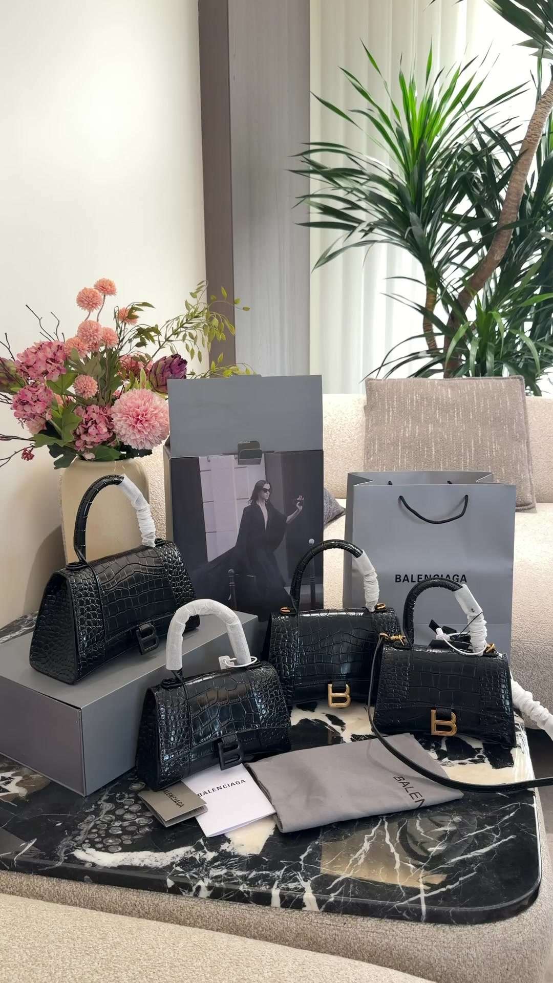 Balenciaga - Hourglass Shoulder Bag 19cm or 23cm in 2 Buckle Colors - Image 5