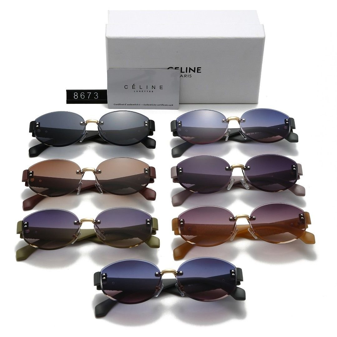 Celine - Rimless Round Sunglasses in 7 Colors - Image 8