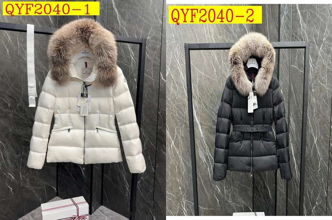 Moncler - Taillierter Daunenmantel für Damen mit Pelzkapuze in 3 Farben – Bild 7
