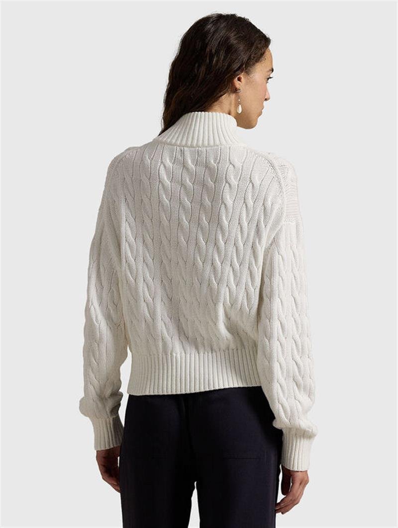 Polo Ralph Lauren - Sweter z dzianiny w splot kablowy z półzamkiem w 3 kolorach - obrazek 6